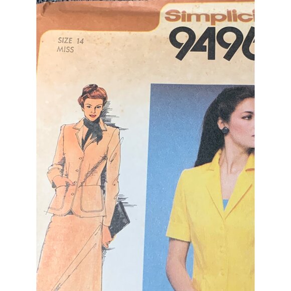 Simplicity Misses Jacket  Coat Skirt Sewing Pattern sz 14 9496 - uncut - Picture 2 of 4
